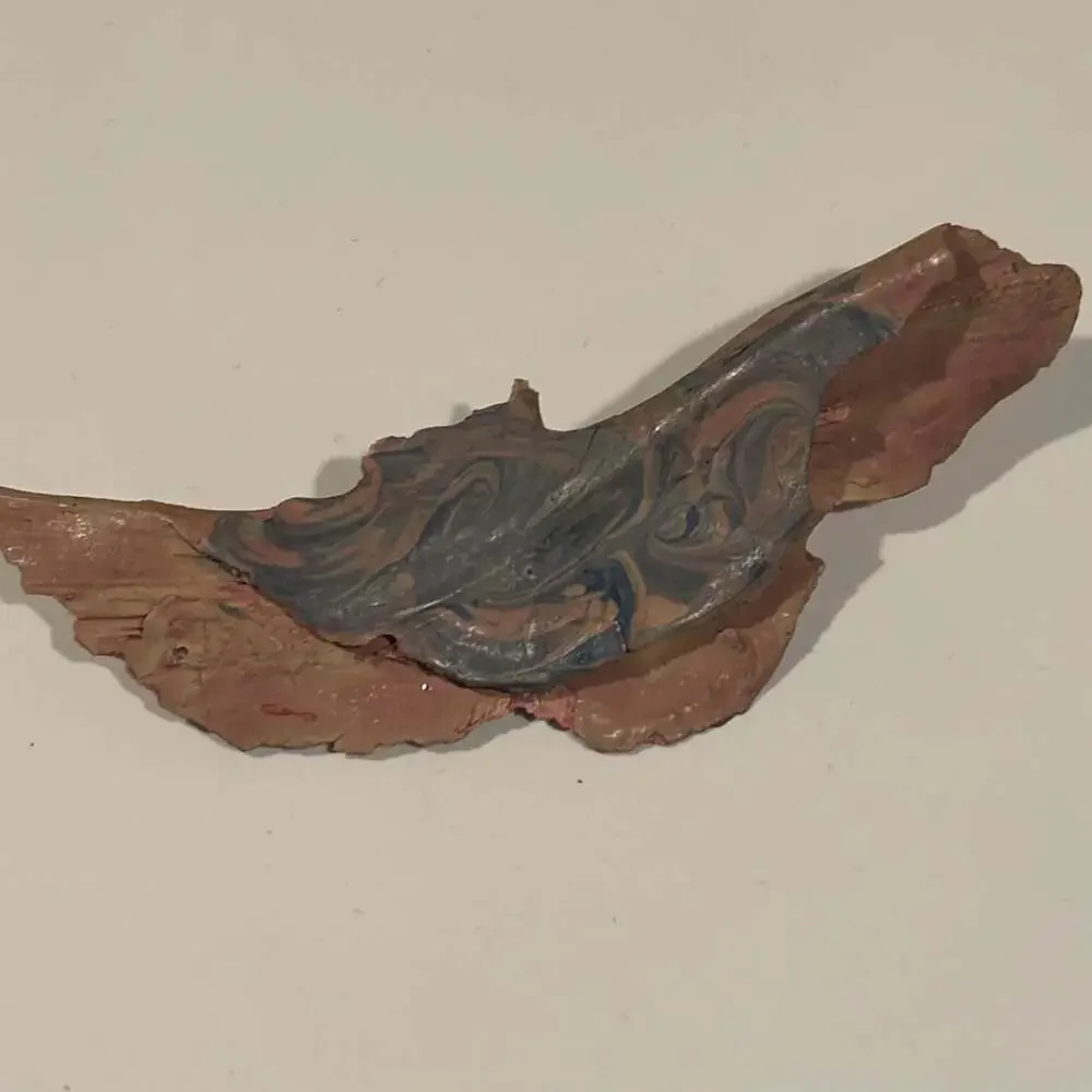 Handmade Polymer Clay Abstract Swirled Sculpture Fragment